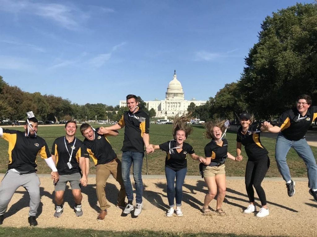 MCAA students in in front of the U.S. Capitol.