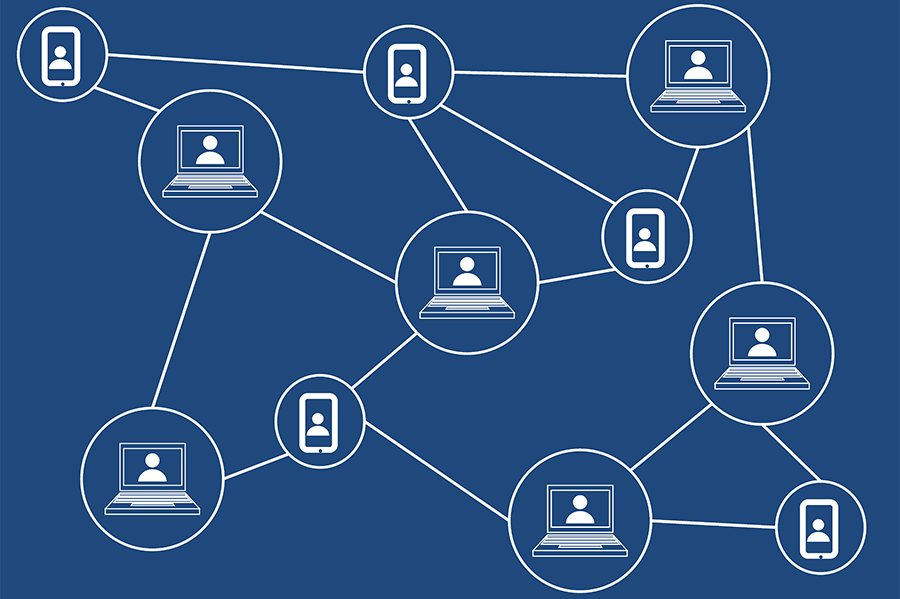 Graphic of blockchain network.