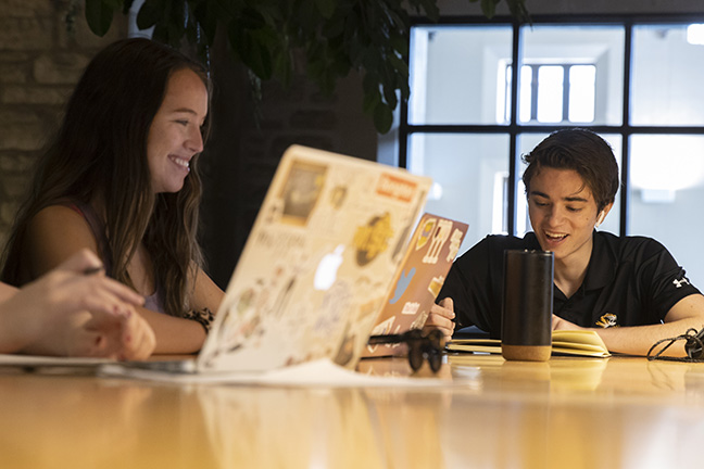 Students studying