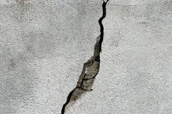 cracked concrete wall