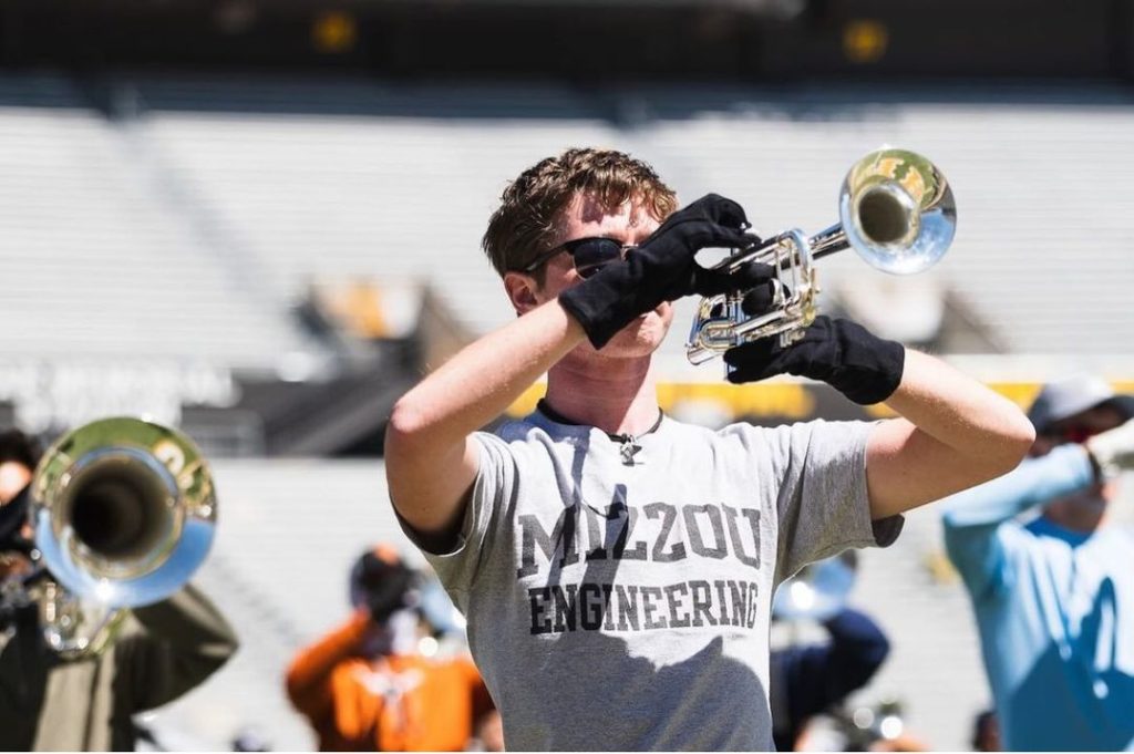 Mizzou Engineering Student Ryan Deloney marched with the Blue Devils Drum and Bugle Corps